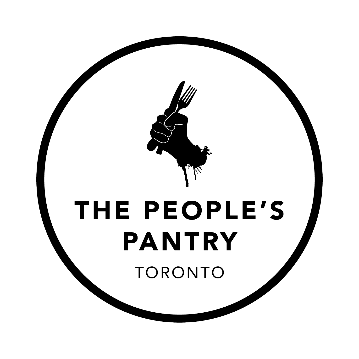 The People's Pantry logo, a fist clutching fork and knife.
