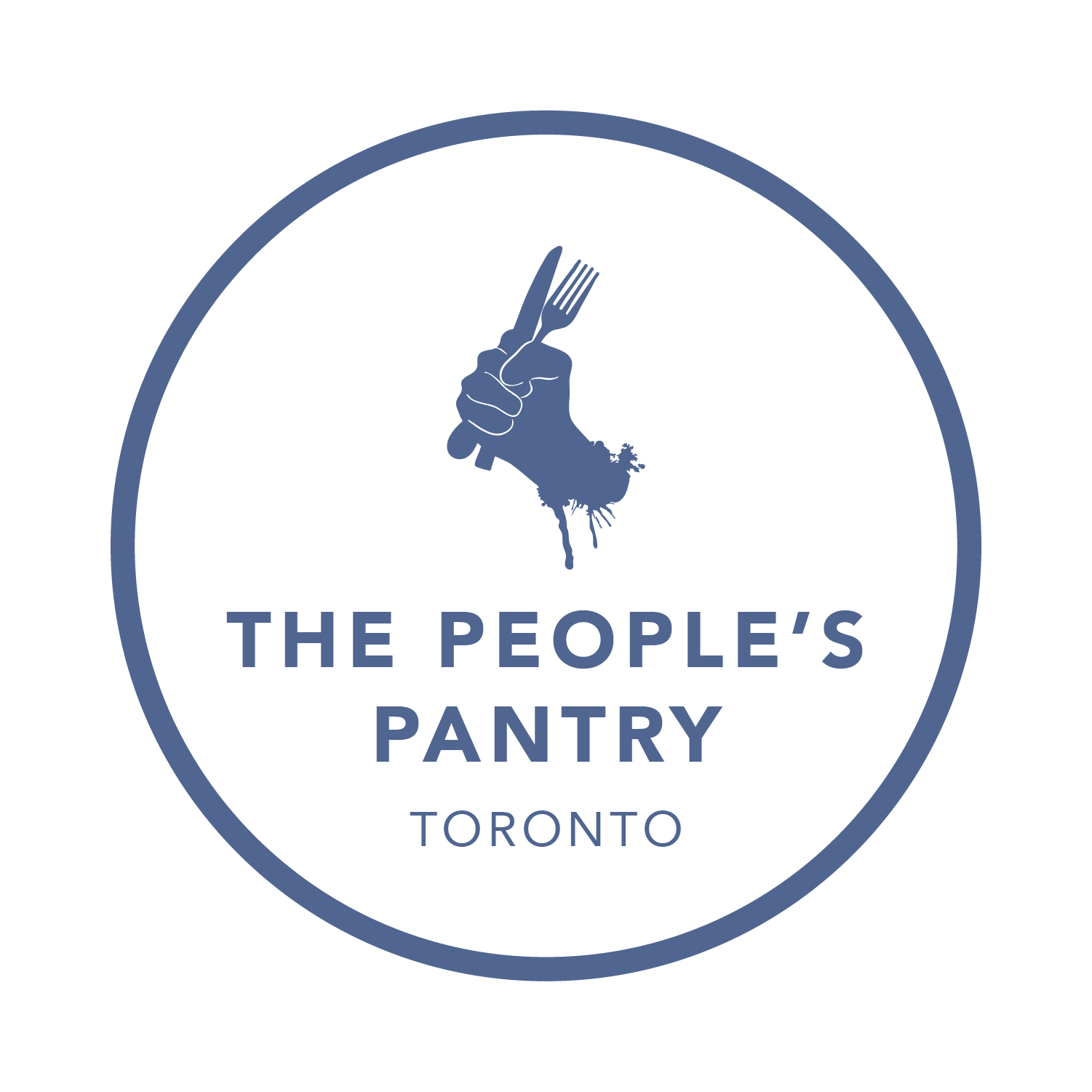 The People's Pantry logo, a fist clutching fork and knife.